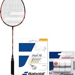 BABOLAT X-Feel Blast HIGH Modular Full Graphite UNSTRUNG Badminton Racket with I-Feel 70 String 10.2M,0.70MM Gauge and PRO Tacky X3 White OVERGRIP Pack of 3-image-45