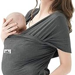 Baby-Wrap-Carrier-ECORE Baby Wrap,Hands Free Baby Carrier -Infant Carrier,Lightweight,Breathable,Softness,Perfect for Babies Shower Gift,Heather Grey-picture-11