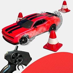 Toujoo Remote Control Drift Car Rechargeable High-Speed Mini RC Sports Car with LED Lights & Sound, Stunt Racing Vehicle for Kids, Fun Toy for Boys & Girls Ages 3+ (RED)-picture-31