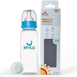 Mylo Baby Feeding Bottle (250ml) for New Born Baby | Anti Colic & BPA Free Feeding Bottles | Feels Natural Baby Bottle | Easy Flow Neck Design- Sky Blue-image-9
