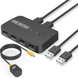 eppfun USB KVM Switch for 2 Computers, Sharing 4 USB Devices, Push Button Operation, Black-10