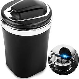 Car Ashtray Ceramic Liner Four Vehicle Ashtray With Lid Portable Smell Proof Led Automobile Cup Holder Accessories For Indoor Outdoor Travel-11