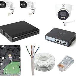 4MP CCTV IP Camera Full Set, 2 Bullet,1 Dome, 4 Channel NVR, 4 Port JK Vision POE, 1TB Hard Disk, Cat6 Cable 100 Meter, 6 RJ45 Connector-33