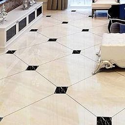 Ghar Kraft Vinyl Waterproof Self Adhesive Floor Sticker Tiles Sticker For Bedroom Living Room Kitchen Hall Puja Room,Home Decor,Set Of 20(Black),5 cms-image-52