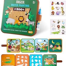 Cots and Cuddles Water Paper Painting Book For Children - Reusable Magic Coloring With Water Pen, Portable Doodle Drawing Education Toy Gift Idea For Kids (Zoo)-image-63