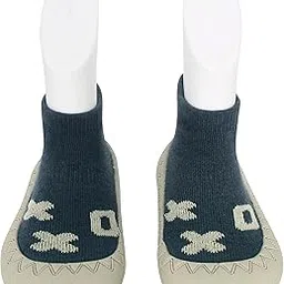 Infantso Baby Socks Teddy Toes Anti-Skid Cotton Socks Shoes with Rubber Sole for Walking Babies & Toddlers, Baby Socks, Baby Boy's & Baby Girl's Cotton Socks (18-24 Months) Green-picture-30