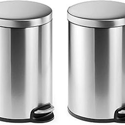 Robustt Dustbin with Pedal - 5L | Silver Stainless Steel trash can | 7 Inch (W) x 10 Inch (H) | Small Trash Can for Bathroom, Bedroom, Toilet, and Kitchen � Durable & Corrosion-Resistant - Pack of 2-17