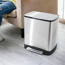 The Better Home 20L Stainless Steel Pedal Dustbin With Lid | 1 Year Warranty | Dustbin For Bathroom & Kitchen | Silver-18