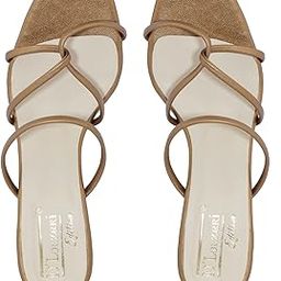 D'LORZERI Women's Stylish Square Toe Strappy Heels | 2-Inch Block Heel Sandals | Cushioned Footbed | Synthetic PU Slip-On Footwear ANTIQUE-image-1