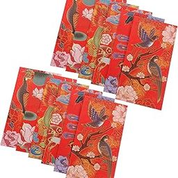 Chinese New Year Red Envelopes: 12pcs 2022 Chinese Tiger Year Money Packets Hong Bao Traditional Lai See Lucky Money Pockets for 2022 Chinese New Year Spring Festival-image-45