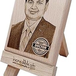 Incredible Gifts India Personalized Wooden Engraved Photo Plaque Gift for Doctor on Doctor's Day or Birthday(5x4 inches, Wood)-image-80
