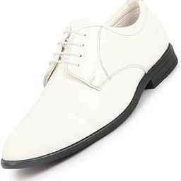 Men's Patent Leather Party Formal Textured Strip Lace Up Shoes-image-1