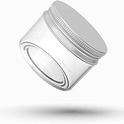 PET Jar 50ml Unbreakable Plastic Transparent with Aluminium Cap Cosmetics Shan Container for Creams,Lip Balm, Body Butter, Essential oil, Costemic, Makeup Use (Pack of 1)-32
