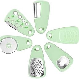 DPT ENTERPRISES Travelling & Picnic Multipurpose Kitchen Gadgets Set 6 Pieces, Space Saving Cooking Tools for Fruit,Vegetable Grater, Peeler,Grinder, Bottle Opener, Pizza Cutter, Herb Stripper-image-56