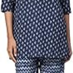 Women's Ethnic Printed Pure Cotton Straight Night Suit-image-10