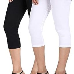 Girl's and Women's Classic Fit Cotton 3/4th Capri Leggings-image-20