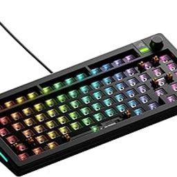 Glorious Gaming - GMMK 3 Barebones Custom Gaming Keyboard Kit with Knob, 75% Mechanical Keyboard, Modular Gasket System, Hotswappable MX, Sound Dampening Foam, Aluminum Switch Plate (Black)-1