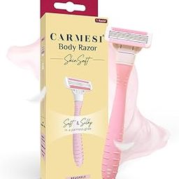 Carmesi Body Razor SkinSoft - Reusable - Pack of 1 | Aloe Vera & Vitamin C Moisture Strip For Smooth & Painless Hair Removal | Slip-Proof Rubber Grip | Soft & Silky Skin | Safe, Hygienic, & Economical-20