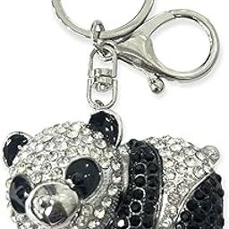 AUGEN Premium Panda Big Black Stainless Steel Keychain Metal For Gifting With Key Ring Anti-Rust (Pack Of 1)-picture-23