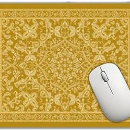 Decorative Mouse Pad with Vintage Floral Pattern, Mustard Yellow-image-61