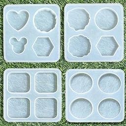 Beads & Crafts: Pop Socket Mold Combo Pack of 4 Designs for Resin Art, Casting, Keychain, Pendant (Set of 4 Molds)-22