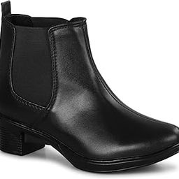Elegant Women’s Ankle Boots with Flared Heels Black-image-44