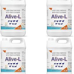 Alive-L Liver Tonic Fortified with Yeast & Vitamins for Livestock, Poultry, Horses, Camels, Calves, Pigs, Foals, Sheep & Goats | Premium Pet Health Supplements (5 Liter - Pack of 4)-image-9