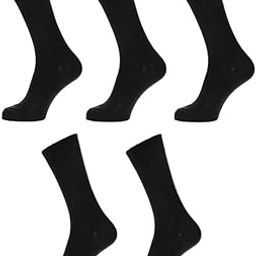 Men's Black Cotton Full Length Socks Size 8-11 (Pack of 5 Pairs)-image-26