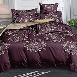 AC Comforter Bedding Set of 4-1 Comforter 1 Double Bed Bedsheet and 2 Pillow Covers King Size Set (Design10)-picture-32