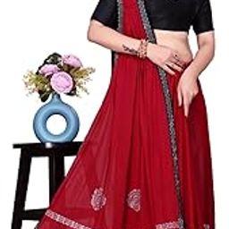 Women's Ready to Wear Lycra Hot Fix Work Saree Hot Fix RTW-New-20