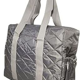 Women Waterproof Tote Bag Parachute Fabric Shoulder Bag Handbag with Zip with Inner Pocket. Large (Grey)-44