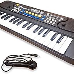 ToyMagic Kids Keyboard with 37 Keys & Microphone|Electronic Piano for Beginners|Portable Rechargable Keyboard Piano|USB Charging|48 x 17Cm Black Color|Best Gift for 3+ Years|Made in India-image-77