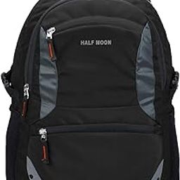 Half Moon 35L Laptop Backpack College School Travel Bag Backpack For Men Women Boys Girls With Rain Cover, Black-image-48