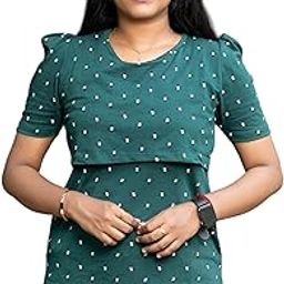 Women's Feeding Top | Polka Navy & Lavender Beach Colors | Soft & Breathable Maternity Wear | Sizes S to XXXL-picture-34