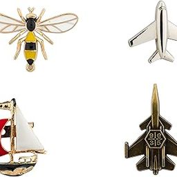 Set of 4 Metal Lapel Pin Brooch for Mens Suit (Multicolor) KN-2018-CMB-12-image-23