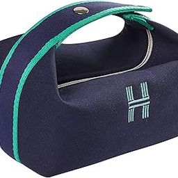 House of Quirk Makeup Bag for Purse Travel Makeup Bag Hanging Travel Toiletry Bag Portable Cosmetic Organizer Bathroom Storage Wash Bag Unisex (Blue)-image-52