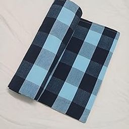 NIKSHAYA™ Premuim Single Size Pure Cotton Blanket | 100% Cotton Blanket Cotton Bed Sheet for All Weather (60x90 inches) (1, Blue with Black)-image-12
