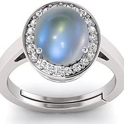 lmdprajapatis 12.25 Ratti / 11.50 Carat Certified Rainbow Moonstone Gemstone Adjustable Silver Ring For Men And Women's-picture-0