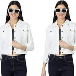 Full Sleeves Solid Buttoned Short Length Denim Jacket PACK OF 2-picture-27
