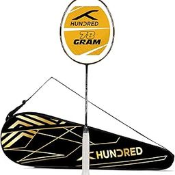 HUNDRED Nuclear 78 Carbon Fibre Unstrung Badminton Racket with Full Racket Cover for Intermediate Players-image-2