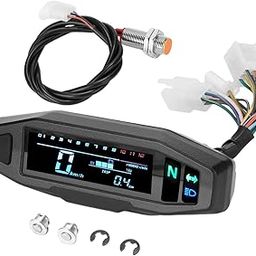Generic Motorcycle Meter Tachometer Spare Parts with Backlight Electric Accessories | 1 Piece LCD Meter 1 Piece Sensing Wire 2 Pieces Fixing Screws-19