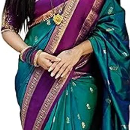 swornof Women's Banarasi silk Saree With Unstitched Blouse Piece-picture-25