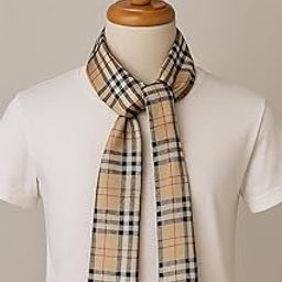 Calixto Unisex Classic Checkered long Scarf with Pocket Square | Soft Cotton Blend Neck Scarf for Men & Women | Beige Tartan Design for Casual & Formal Wear-image-62