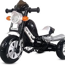 Kidsmate Turbo Bike Pedal Tricycle for Kids | Musical Horn & Lights | Ages 3-6 | Black-White-19