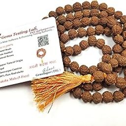 Rocksmins Rudraksha Mala 108+1 Beads (Pathri Mala/Chikna Mala) 8 mm Lab Certified Natural Original 5 Panch Mukhi for Jaap Pooja Astrology Wearing Meditation Protection Unisex (MALARUDRAKSHA-Pathri)-picture-15