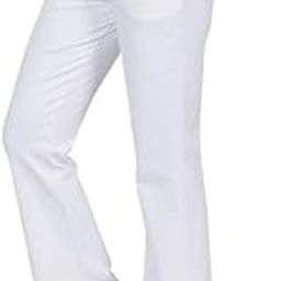 Bootcut Flare Pants for Women Stretch Cotton Knit Boot Cut Mid Waist Flared Trouser Elastic Waist Band Utility Pockets for Formal Office Work Wear,Travel-Regular/Plus Size-image-126