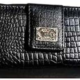 Elegant RFID Protected Women’s Leather Wallet – Textured Leather Clutch with Metal Clasp, Card Slots, Coin Pocket, Dual Cash Compartments, Album ID Slot & Removable Card Holder-image-1