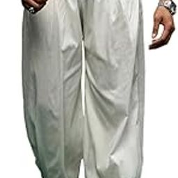 Men's Classy White Rayon Patiala Salwar-image-86