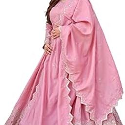 Women's Traditional Anarkali Gown with Embroidered Dupatta - Elegant Ethnic Wear for Women Festive Occasions-picture-11