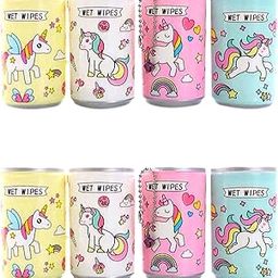 SAMVARDHAN Pack of 8 Unicorn Tin Shape Mini Wet Wipes Tissue, Extremely Portable Tin (Color may vary as Per Availability)-6